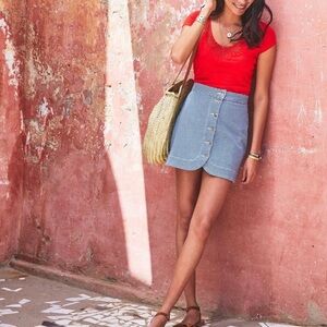 Sezane Lisa button front skirt